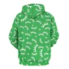 Men's Hoodies Eyelashes Print Loose White And Green Y2k Pullover Hoodie Male Long Sleeve Oversize Classic Custom Top