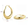Stud 2023 18K Gold plattiert glattes Metall Chunky Hoop Ohrringe Retro Dicke Huggie Ohrring für Frauen runder Kreis Statement Schmuck 230822