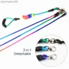 Dog Collars LEASHES SETACHABLE PET DOG NYLON LEASH PET PET PET FOAM HANDLE 1 LEASH 2または3 DOGS CHIHUAHUA PITBULL ROUND LONG LEAD TRACTION ROPE HKD230822