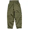 Pantaloni maschili 23ss kapital giapponese in stile giapponese pantaloni affusolati a pettirini di uomini e donne del petto militare verde