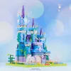 Cartoon Fairy Tale Princess Ice Castle Villa Bouwstenen Street View Model Architectuur Assemble Bakstrookje Gift voor Kid Girl 230821