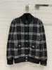 Femmes tricots manteau veste décontractée tricoté unisexe 2023 automne noir et blanc à carreaux Baseball chandail manteaux