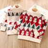 Pullover ienens Kids menino menino Turtleneck suéter de inverno Tops Casas de outono Autumn Warm malha pulsões 210y Baby Christmas Roupos 230822