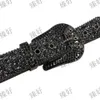 Ceinture pour hommes et femmes, tête de mort, couleur pistolet haut de gamme, verre, strass, boucle aiguille en alliage, argent scintillant, personnalité de la rue,