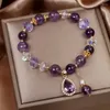 Braccialetti di fascino delicati zirconi viola che brillano bracciale femminile di perle a ciondolo per alghe vintage sister studente