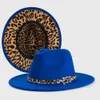 Chapeaux à large bord seau jaune fedora intérieur imprimé léopard chapeau de printemps Panama feutre pour hommes et femmes jazz 230821