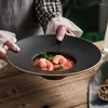 Talerze europejskie śniadanie zachodnie prosty czarny makaron danie domowe ceramiczna zupa słomka naczynia