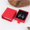 Gift Wrap Luxury Elegant 8X7X3Cm Der Box With Spong For Jewelery Display Earring Necklace Packaging Ribbon Lx1622 Drop Delivery Home G Dhipd