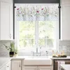 Curtain Blue Morocco Spring Flower Wildflower White Short Curtains Kitchen Cafe Wine Cabinet Door Window Small Home Decor