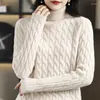 Frauenpullover dicker Pullover hoher Hals Winter Wollstrickpullover Korean Mode ein Stück Top