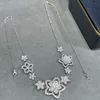 Dupe Brand Top Quality 925 Sterling Silver Flower Pendant Halsband Trendiga smycken för kvinnor