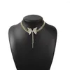 CARKKER TREND Moda Crystal Butterfly Clavicle Chain colar