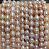 Marca de piedras preciosas sueltas, perlas naturales de agua dulce, 6-7mm, roscadas, semiacabadas, perforadas, ovaladas, DIY, elegante collar, fabricación de joyas