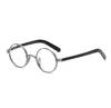 Sunglasses Frames Pure Titanium Eyeglasses Round Frame Men Vintage Optical Eyewear Replaceable Lens Prescription Ultralight Glasses For