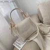 Totes Transparent handväska Mother Bag Ny mode Färsk enkel axel Diagonal gelé Handväskor 2 i 1 HKD230822