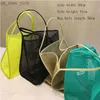 Totes 2022 New Ins Wind Transparent Mesh Shopping Bag Fashion Light and Versatile Large-capacity Portable Shopping Bag Beach Mesh Bag HKD230822