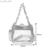 Totes Rhinestone Ladies Handbags Transparent Makaron Chain Small Purses Fashion Personality PVC Clear Jelly Bags Ladies Shoulder Bags HKD230822