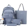 Skolväskor 4st Set ryggsäckar för studentväska flickor multifunktionell handväska stor kapacitet flicka blyertspenna
