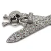 Silver Skull Head Rhinestone Belt met heren ingelegde strass riem gepersonaliseerde hiphop punkstijl