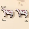 Stud Earrings Rocking Animal Wooden Cow For Women Men Yellow Pink Black Spots Wood Earring Punk Bar Party Jewelry Gifts