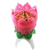 Whole- Musical Single Layer Lotus Flower Birthday Party Cake Topper Candle Lights 91NM186b