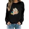 Kvinnors hoodies Round Fashion Flower Print Halloween Casual Tops Hoodie Apparel Women Sweatshirt Leopard Zip Up Jacket