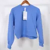 LU Damen-Yoga-Outfit, perfekt übergroße Sweatshirts, Pullover, lockeres, langärmliges, bauchfreies Top, Fitness, Workout, Rundhalsausschnitt, Bluse, 6 Farben, Sportbekleidung, Fitness