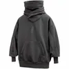 Men's Hoodies Sweatshirts Sweatshirt For Men Male Ninja Style Japanese Hoodie Autumn Winter Solid Turtleneck Long Sleeve Hoodie Pocket Punk Oversize Tops 230821