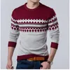 Męskie swetry jesień marka mody Casual Sweater Oneck Slim Fit Knitting Paspeded Pullover Men Pullover XXL 230822