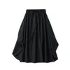 Herrenhosen Sommer Casual Culottes Black Taille Wide Bein losen Hip Hop A-Line-Rock für Männer und Frauen Laufsteghose