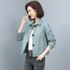 Women's Jackets Ladies Straight Faux Leather Jacket Square Collar Long Sleeve Overcoat Zipper Cardigan Short Coat Tops 2023 T636