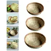 Dinnerware Sets 3 Pcs Bamboo Basket Fruit Packaging Bread Storage Container Organizer Plaque Bun Plastic Containers Serving Desktop