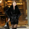 Oversized Bridal Braps Winter Warm Faux Fur Jacket Casation Casthed Cashing Damasid Shawls Outerwear Women Acessório Mulheres de casaco de inverno