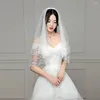 Veli da sposa in pizzo bianco nero con pettine a due strati Elegante matrimonio vintage per costumi di costumi da sposa Accessori per capelli