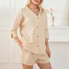 Kobietowa odzież sutowa puloru Summer Casual 2 -Element Lounge Zestawy zużycia luźnego piżamy Zestaw 3/4 rękawów