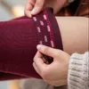 Vrouwen sokken katoenen dijkousen rib manchet anti-slip lange vrouwelijke lente atletische slijtage houd warme zwarte bordeaux