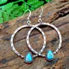 Boucles d'oreilles Turquoises Vintage faites à la main pour femmes, Bijoux à la mode en pierre naturelle, style Boho Antique, Bijoux simples, cadeau pour Femme, 195r