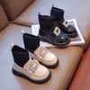 Boots Child Fashion Boots Spring en Autumn Girls Princess Square Buckle Ademende sokschoenen Koreaans 230821