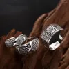 Bagues de grappe MeiBaPJ véritable 925 en argent Sterling personnalité Fetro Style armure pour hommes/femmes bague Fine bijoux Souvenir