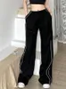 Pantalon femme 2023 pantalon de survêtement noir élastique taille basse droit sport Jogging pantalon mode coréenne Streetwear décontracté pour les femmes