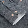 Chemises décontractées pour hommes Chemise de coupe régulière pour hommes Ligne de coton à manches longues Robe d'affaires en vrac Chemise à boutons de couleur pure Hommes Bleu Blanc Tops Camisa Hombre L 230822
