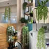 Imitación floral verde colgante plantas artificiales hiedra hojas verdes guirnalda uva sin maceta planta falsa boda pared jardín Navidad decoración del hogar 230822