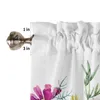 Curtain Pink Morocco Spring Flower Vanilla Short Curtains Kitchen Cafe Wine Cabinet Door Window Small Home Decor Drapes