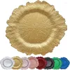 Assiettes 50pcs chargeur d'or chargeurs de plaque de récif pour le dîner en plastique décor de Table décoratif