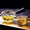 Japanische Hammer-Hitze-resistente Glasfair Tasse Holz Walnuss Getreide Verdickung Uniformes Tassen Wasser Wälzte Tasse Tee Distributor216J