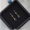 Boucle d'oreille MOVESKI luxe oeil étoile goutte d'eau bleu Zircon boucles d'oreilles en argent Sterling 925 femmes européennes de haute qualité bijoux de mariage 230822