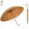 Regenschirme Japanisch 16 Knochen kleiner frischer gerader Regenschirm großer Leder gebogener Griffblock einfach