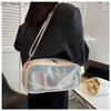 Totes Design de luxe Transparent Laser sous les bras sac pour femmes couleur bonbon mode grand sac à bandoulière PVC gelée petit sac fourre-tout HKD230822