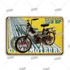 Motocicletas placas de motocicleta de motocicletas placas de lata de lata placas de garagem vintage Poster decorativo da marca de carros de carros placas de carta
