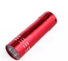 9 LED Mini Aluminum UV Ultra Violet 9 LED Flashlight Blacklight Torch Light Lamp 100PCSZZ